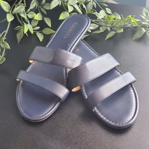 TALBOTS , Size 9 , Navy Double Strap Sandals - Picture 1 of 5